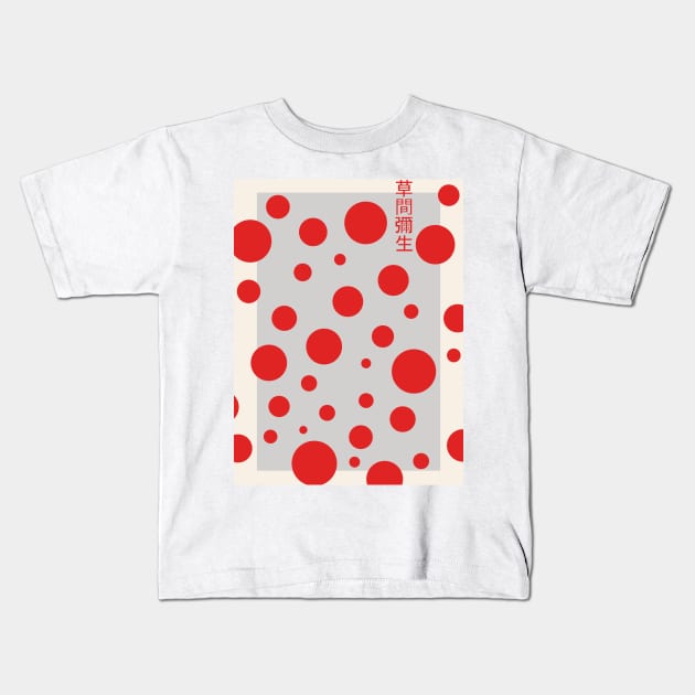 Yayoi Kusama Red Dots Kids T-Shirt by VanillaArt